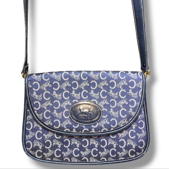 Celine | C Sulky Monogram Navy Canvas Shoulder Crossbody Bag - Picture 1 of 8